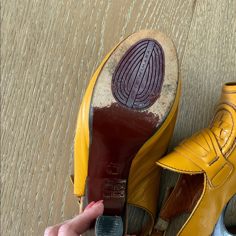 Chie Mihara Ochre Peep-Toe Heels - Picture 5 of 5